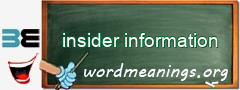 WordMeaning blackboard for insider information